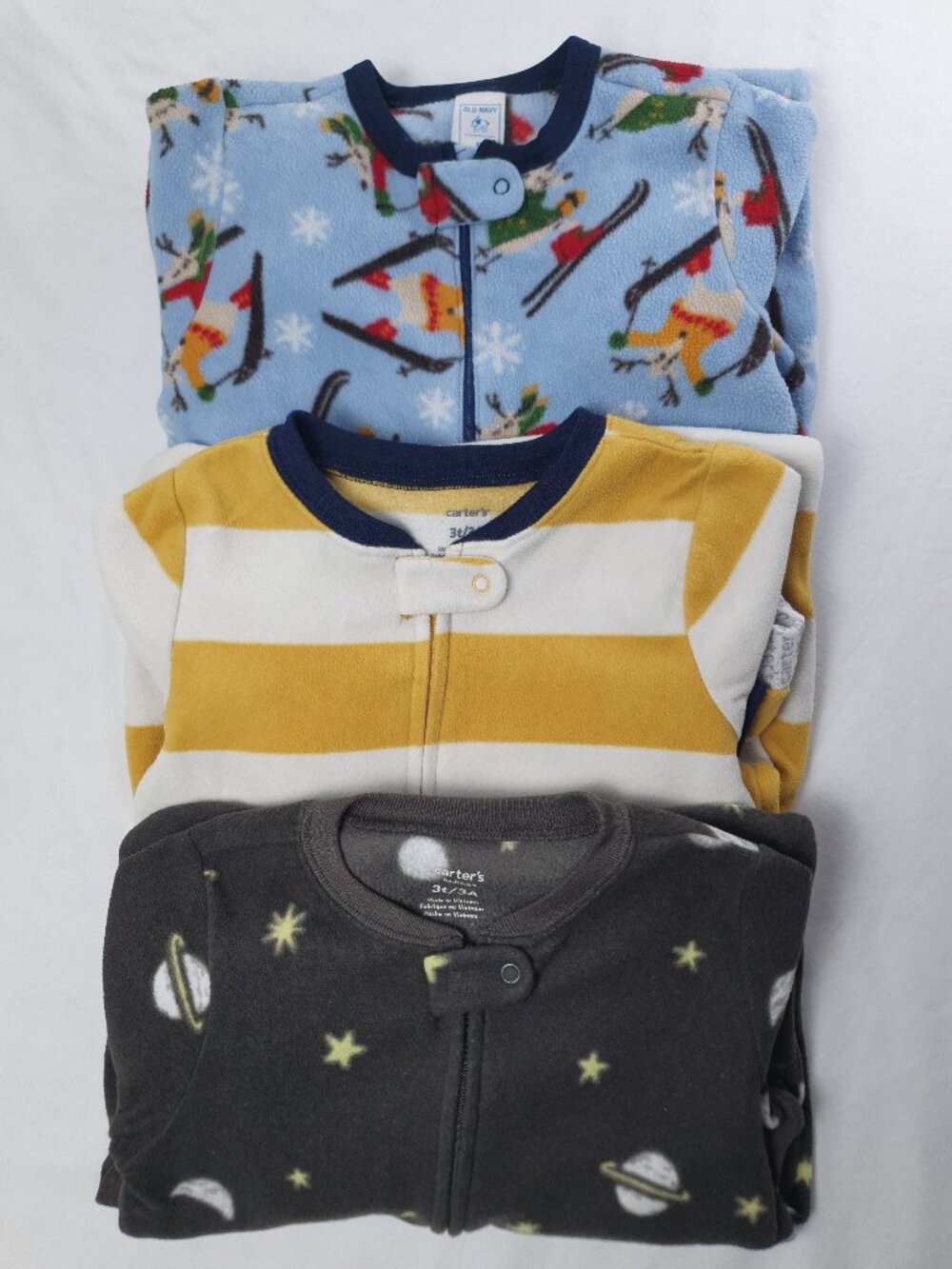 Toddler Boy Fleece Sleepers | Size 3T | Carter's, Old Navy - 3 Piece
